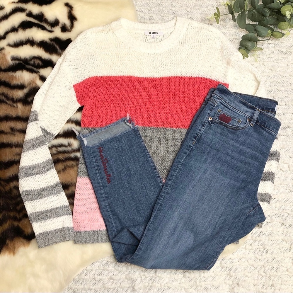 BB Dakota crewneck knitted color‎ block sweater